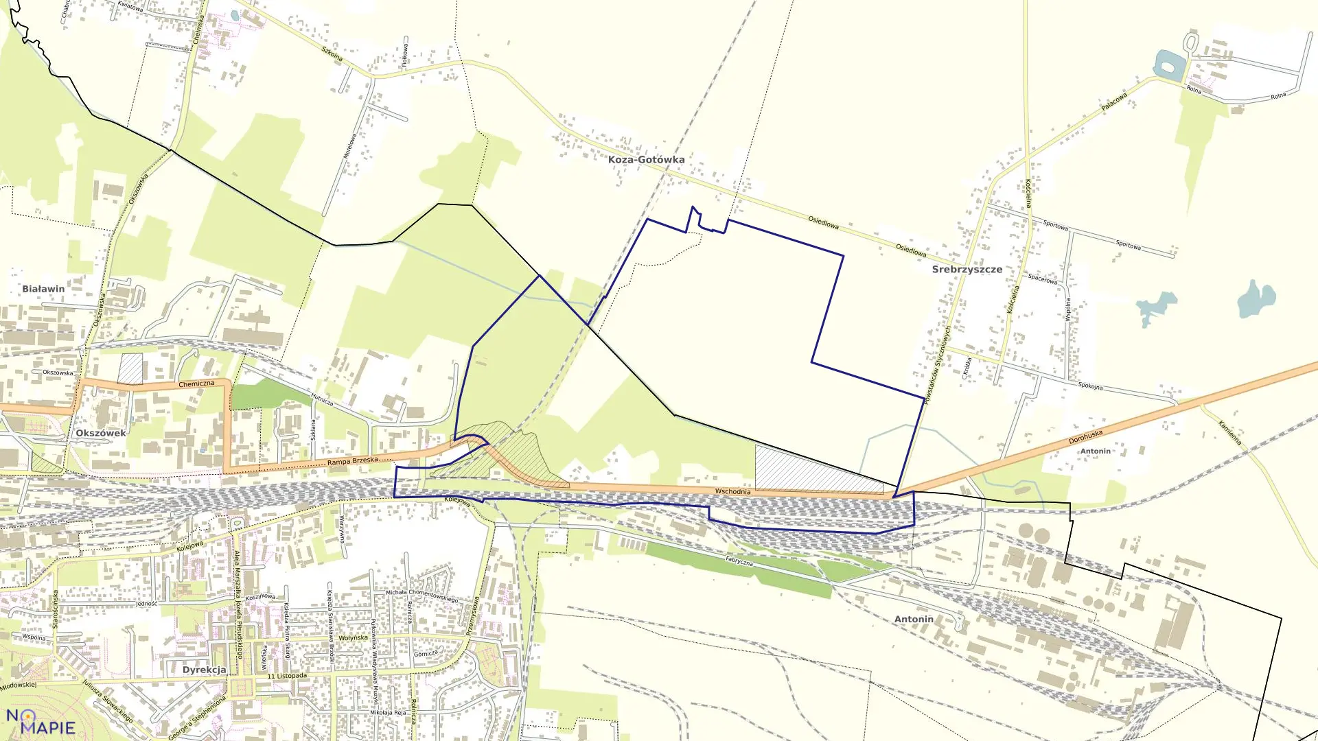 Mapa obrębu 10 w mieście Chełm