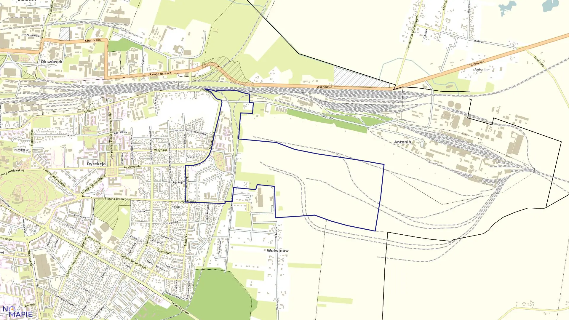 Mapa obrębu 17 w mieście Chełm