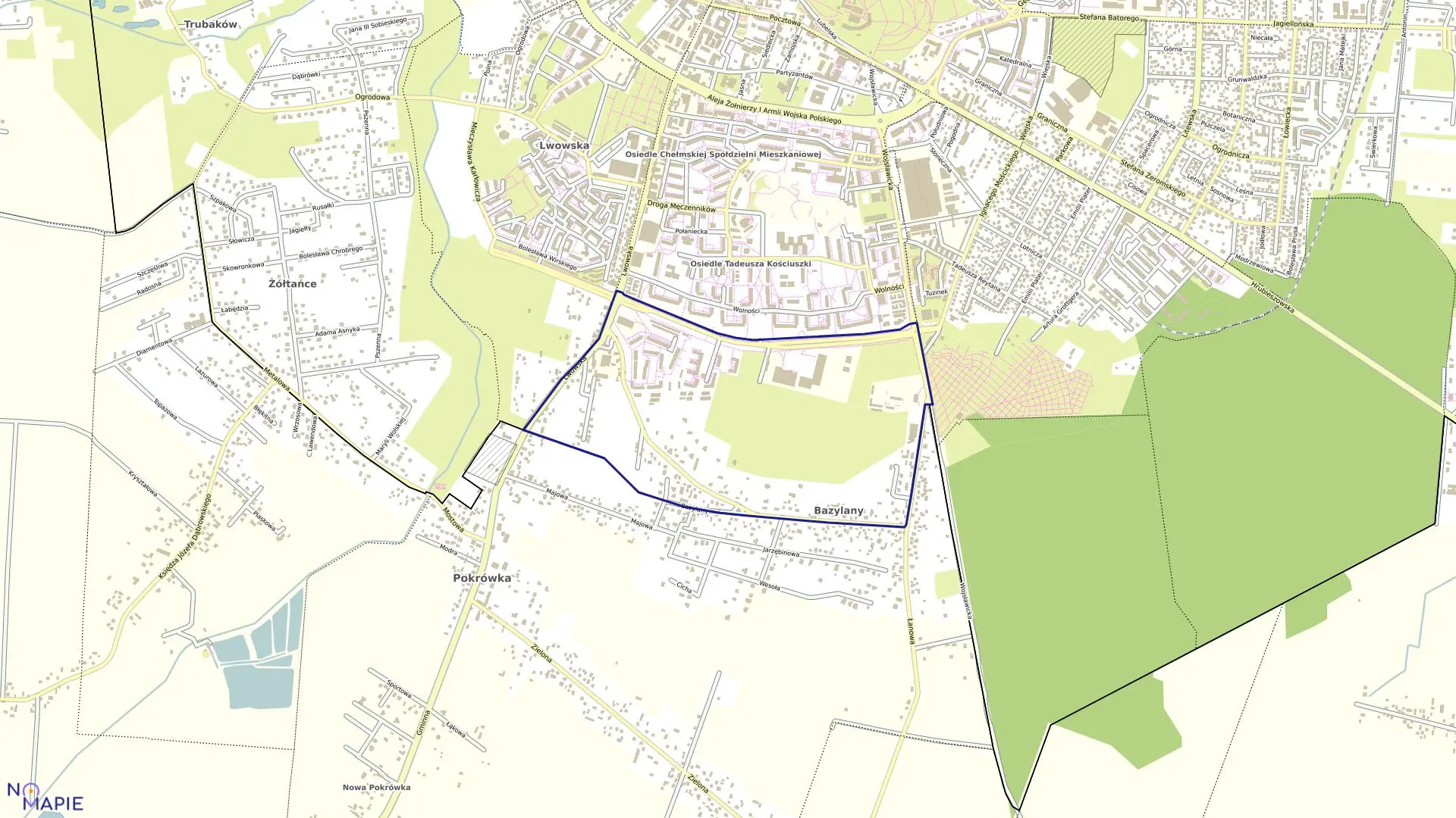 Mapa obrębu 24 w mieście Chełm