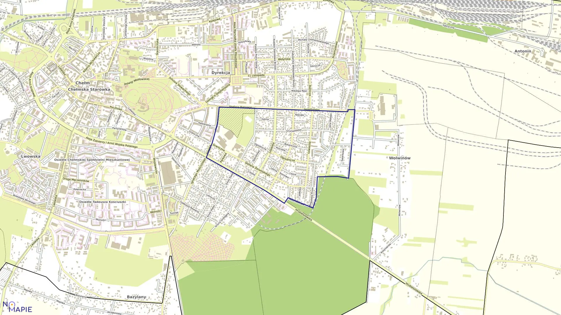 Mapa obrębu 26 w mieście Chełm