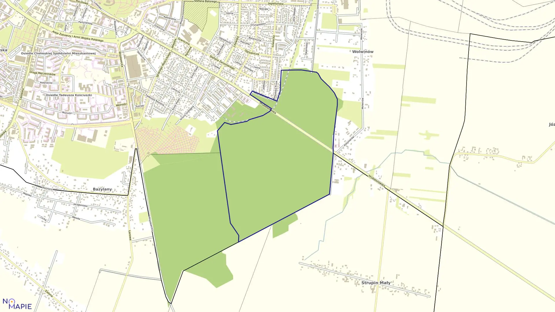 Mapa obrębu 27 w mieście Chełm