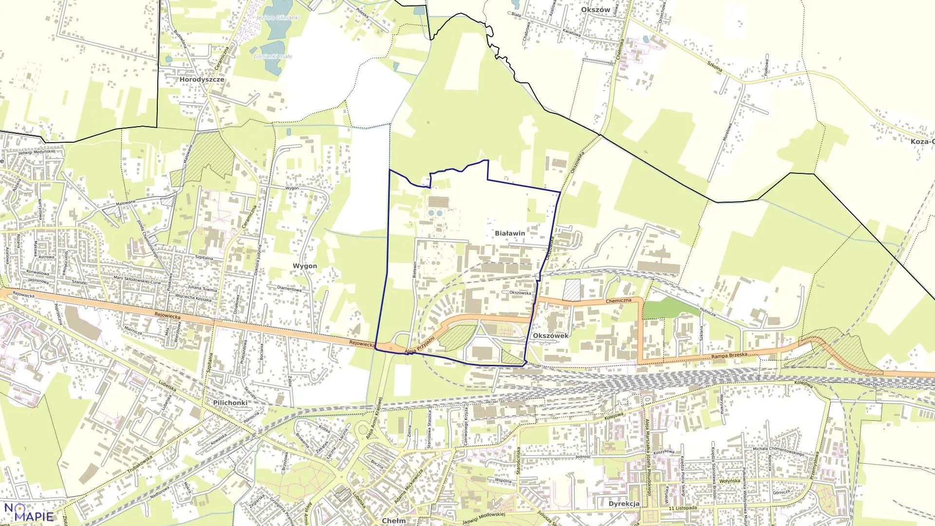 Mapa obrębu 7 w mieście Chełm