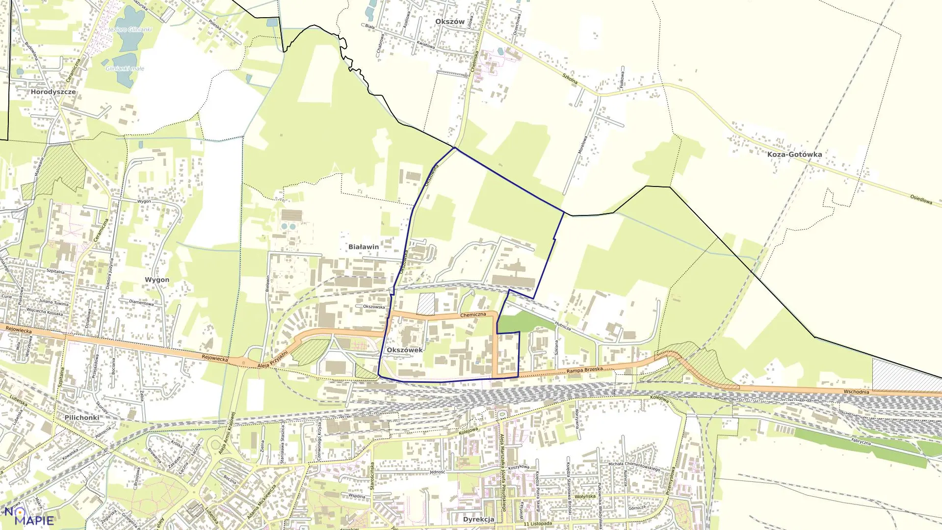 Mapa obrębu 8 w mieście Chełm